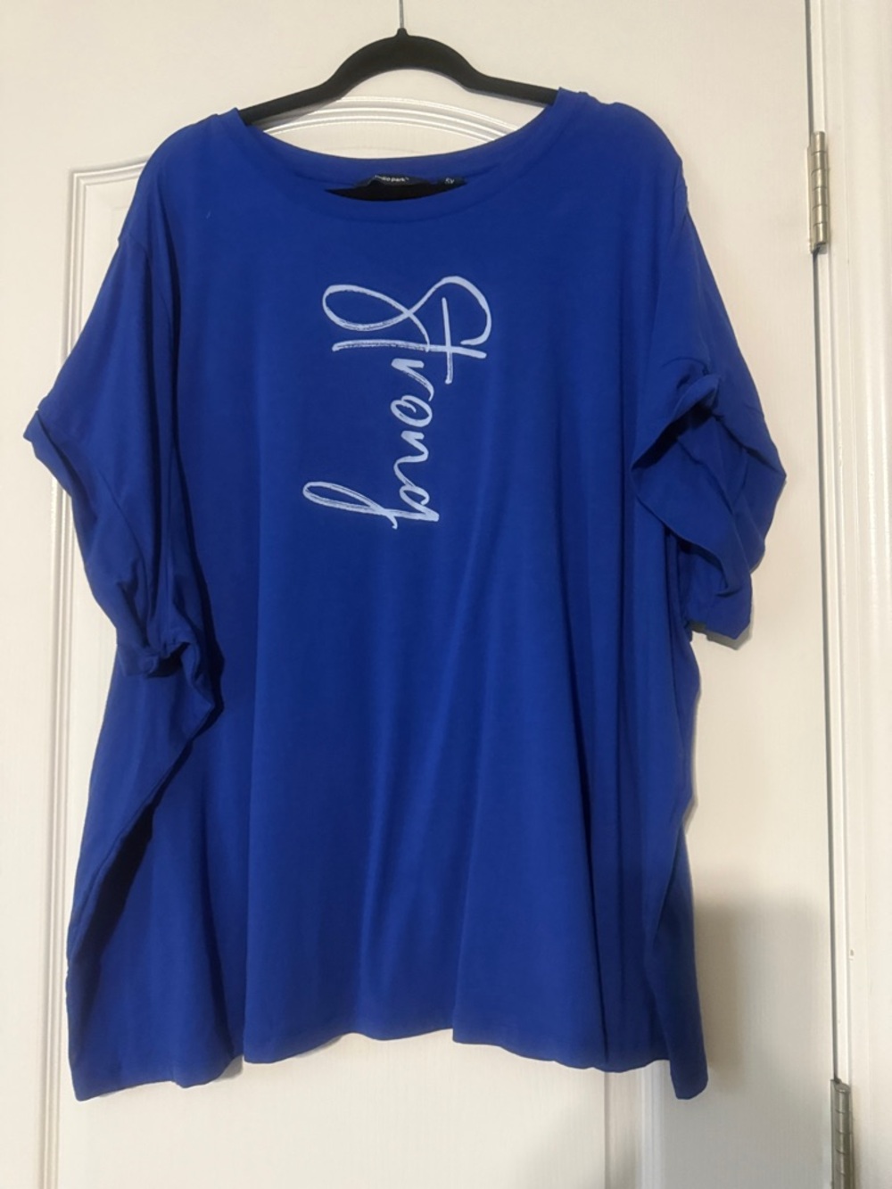 Studio Park Women’s Blue Graphic Relaxed Fit Top Size 5X